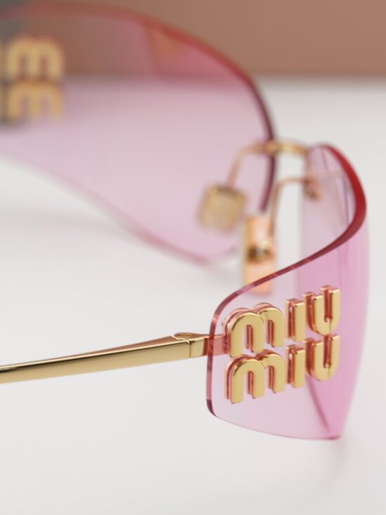 Miu Miu MUA51S 5AK90Y Rectangle Sunglasses – Gold\\ Pink main image 4
